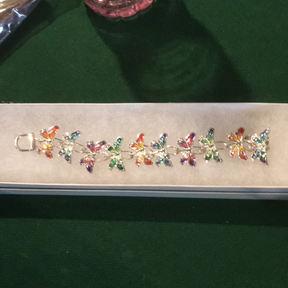 Silvertone butterfly bracelet